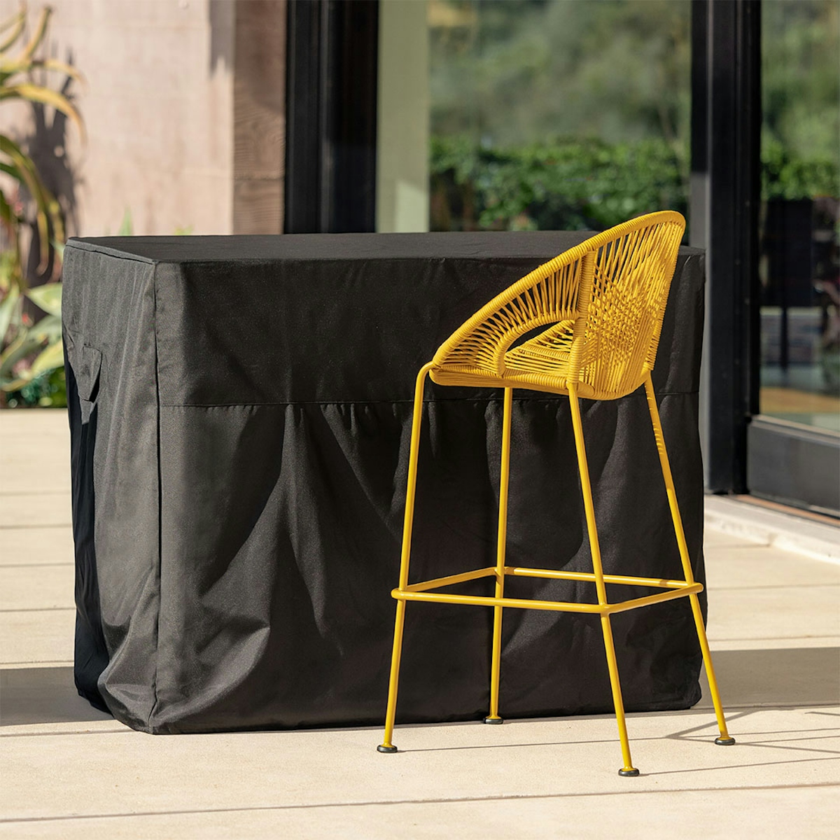 Black Weather Resistant Outdoor Bar Table Cover Hofte Article