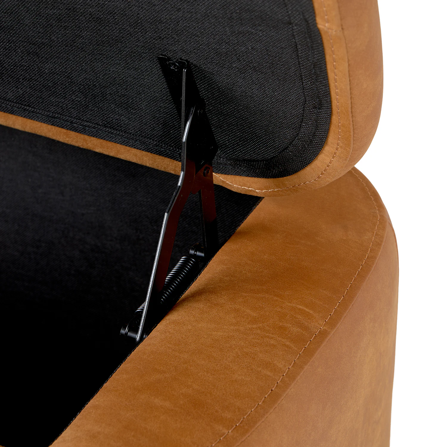 Maribo 32" Leather Storage Ottoman - Rawhide Tan