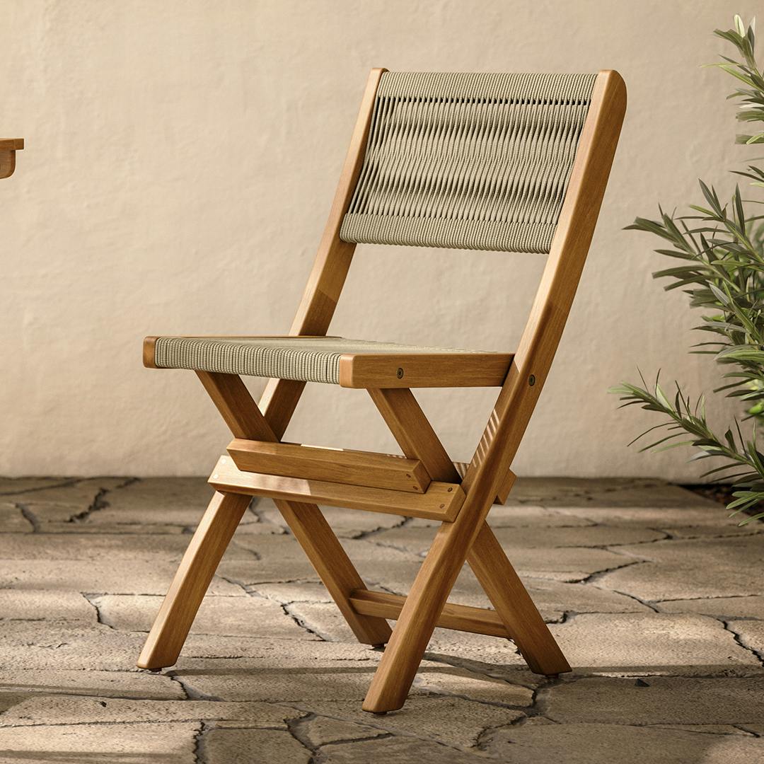 Elanora Outdoor Folding Dining Chair - Light Acacia