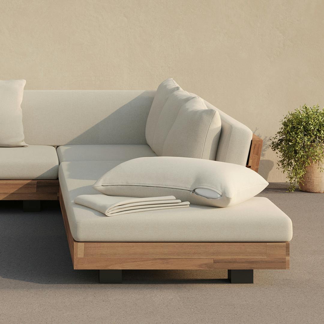Lubek Dravite Ivory Replacement Sectional Cushion Cover Set | Article