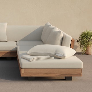 Lubek Outdoor Sectional Cushion Cover Set - Dravite Ivory