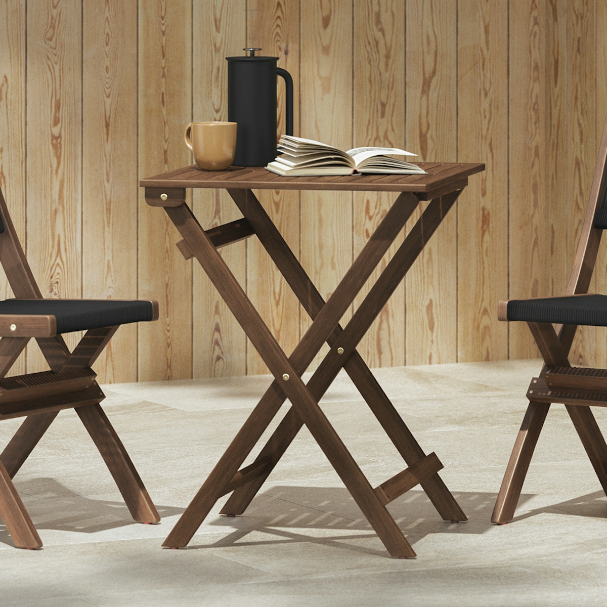 Elanora Outdoor Folding Cafe Table - Dark Acacia