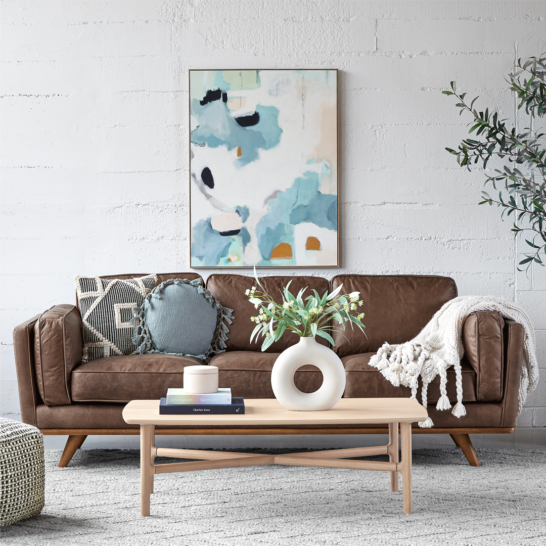 Timber 90 Leather Sofa Charme Chocolat