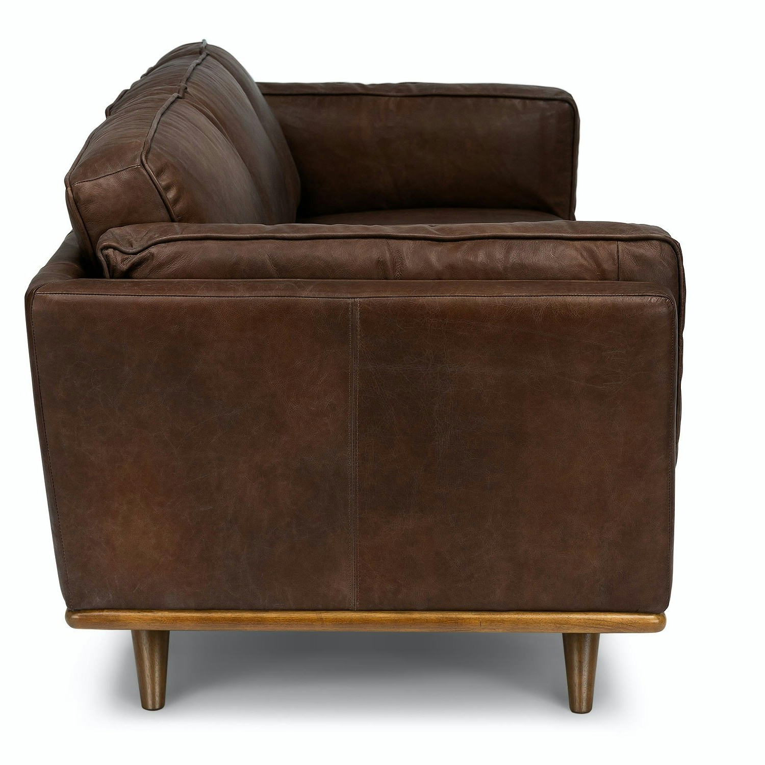 Timber 90" Leather Sofa - Charme Chocolat - Thumbnail 5