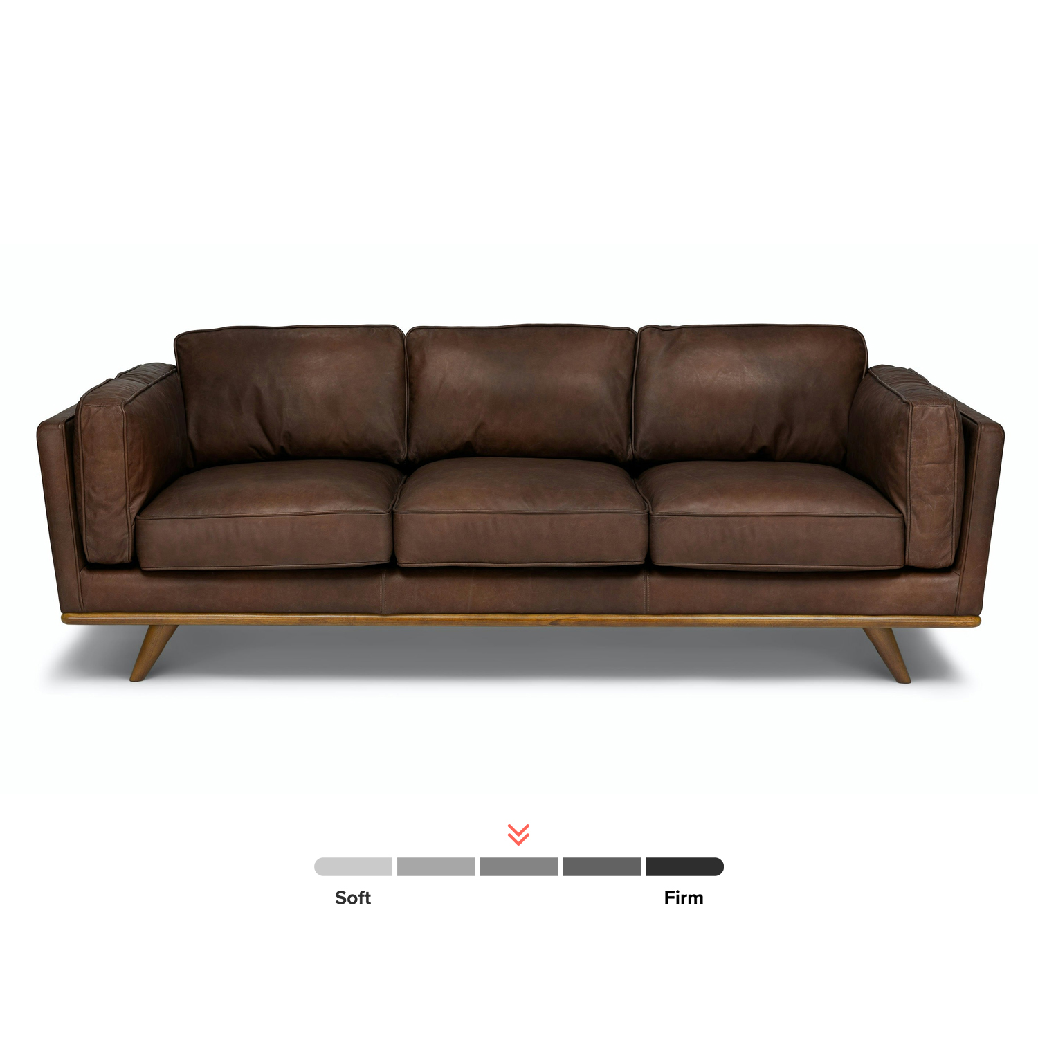 Timber 90" Leather Sofa - Charme Chocolat