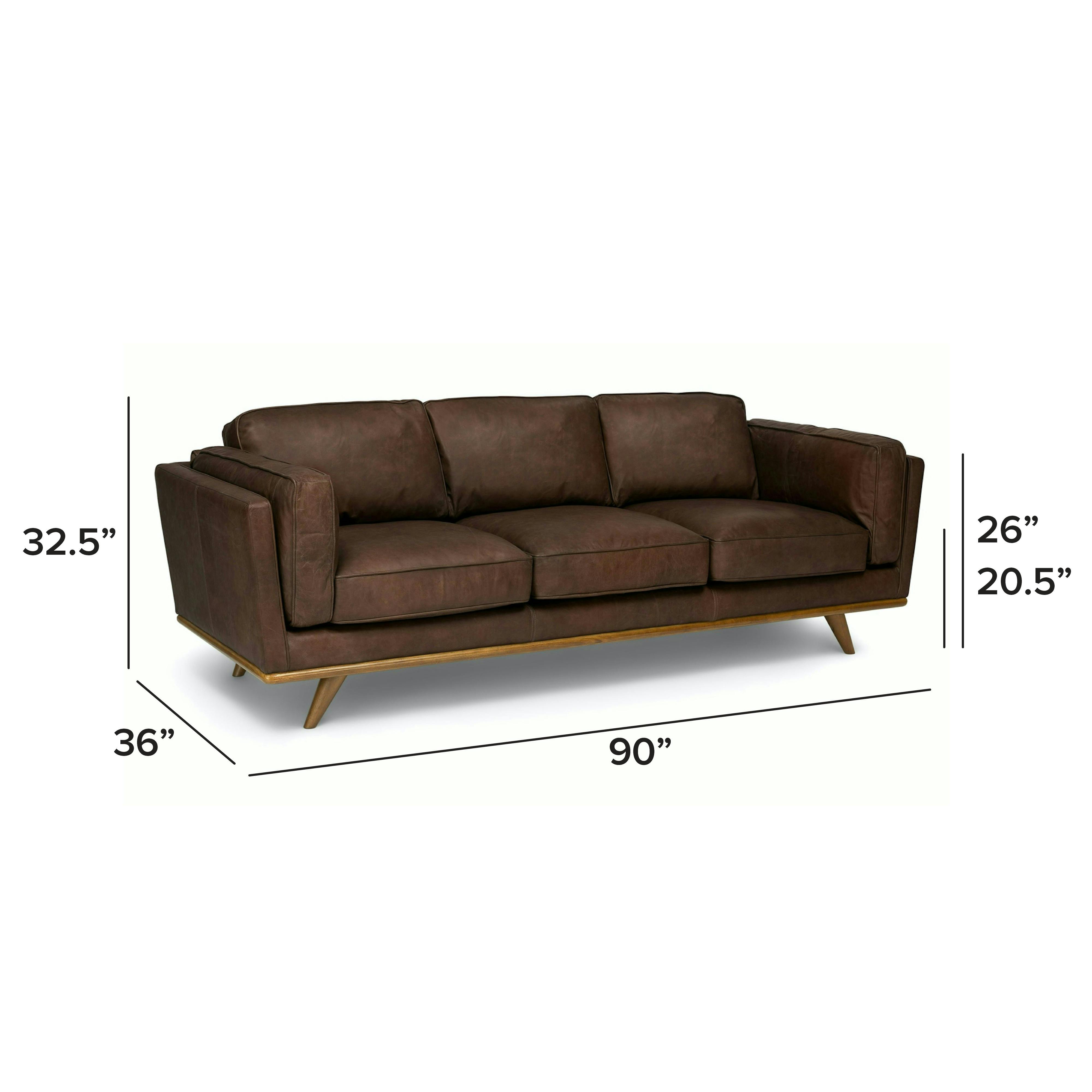 Charme Chocolat Timber Leather Honey Oak 3 Seater Sofa | Article