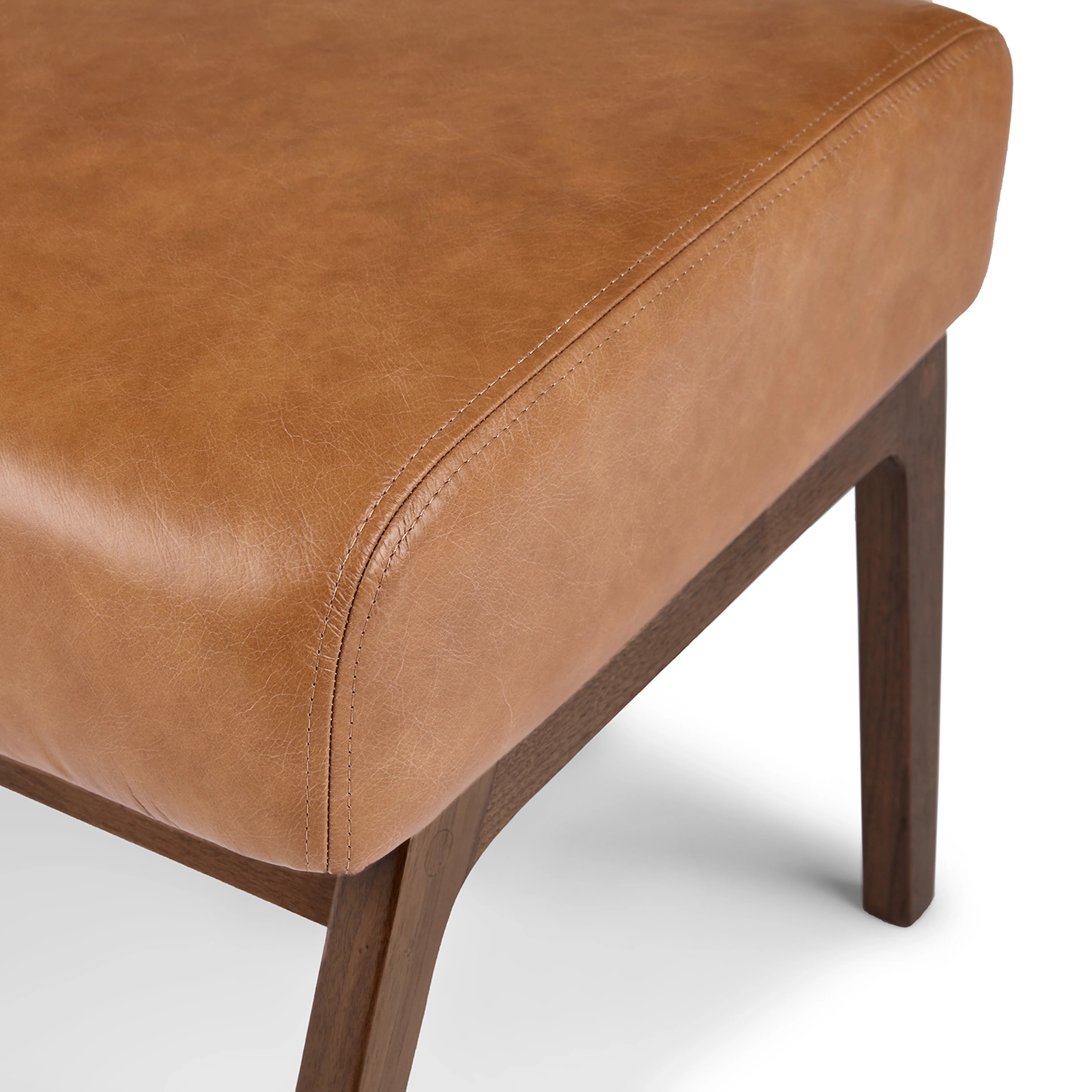 Otio 26" Leather Lounge Set - Walnut and Toscana Tan
