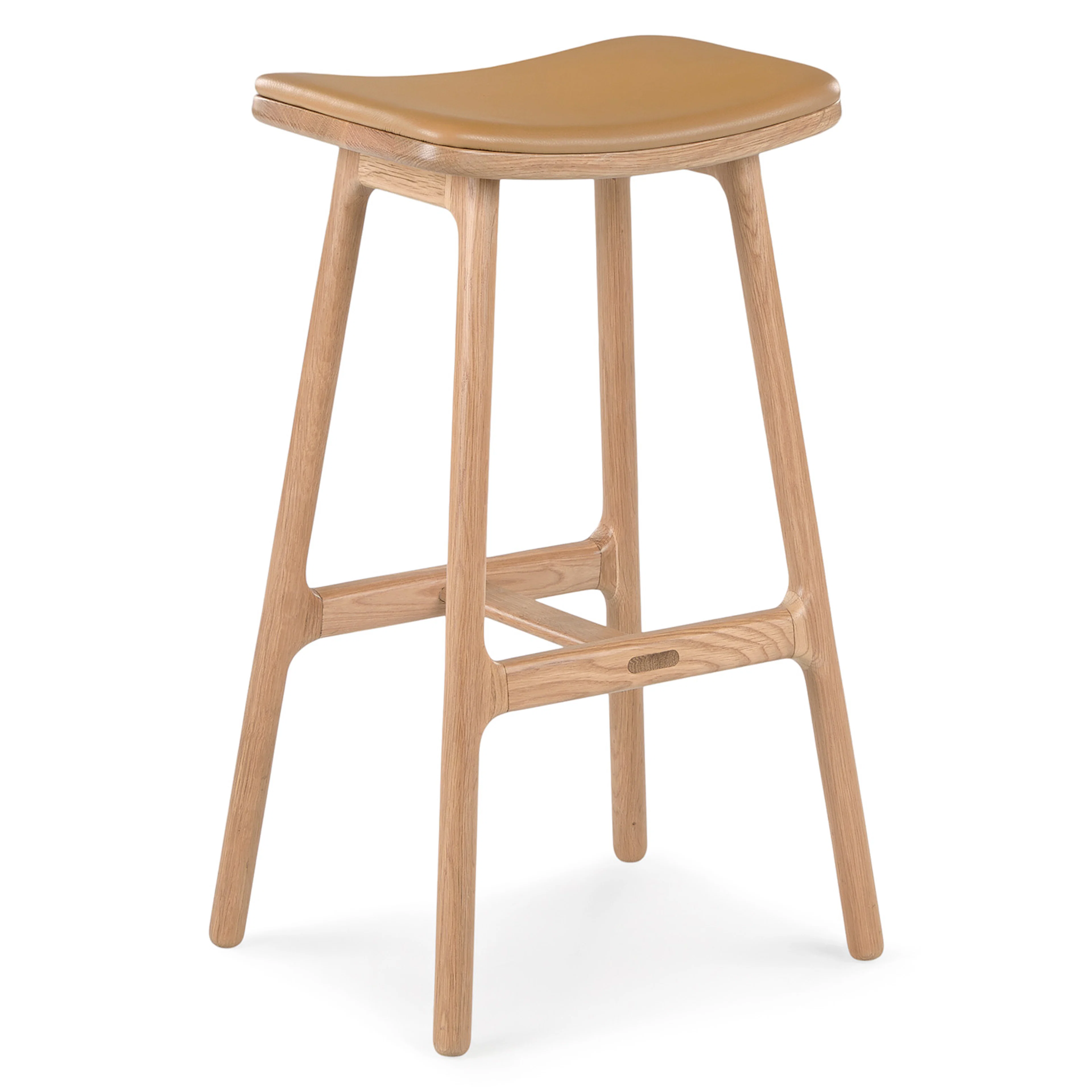 Esse Leather Counter Stool - Light Oak and Roam Tan