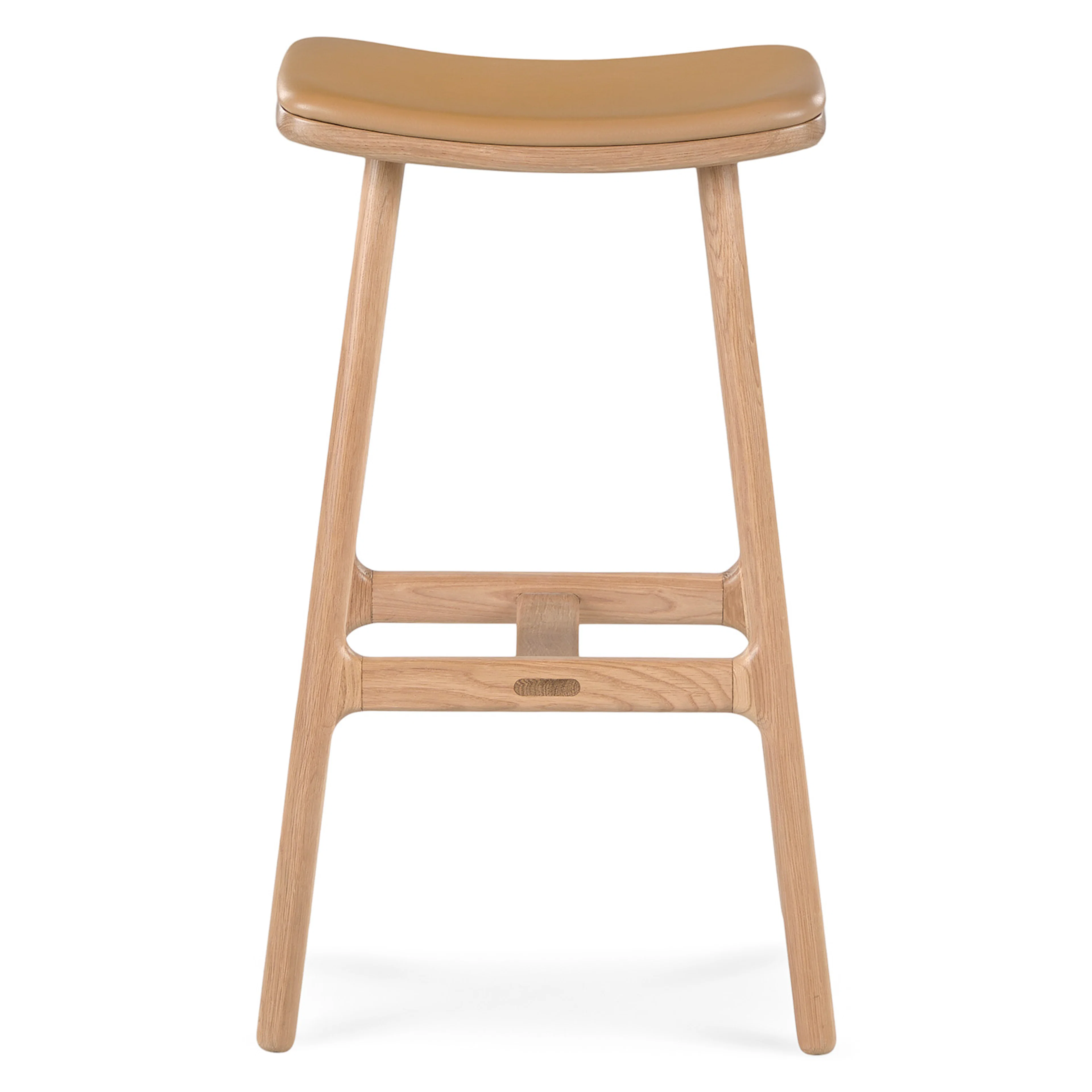 Esse Leather Counter Stool - Light Oak and Roam Tan