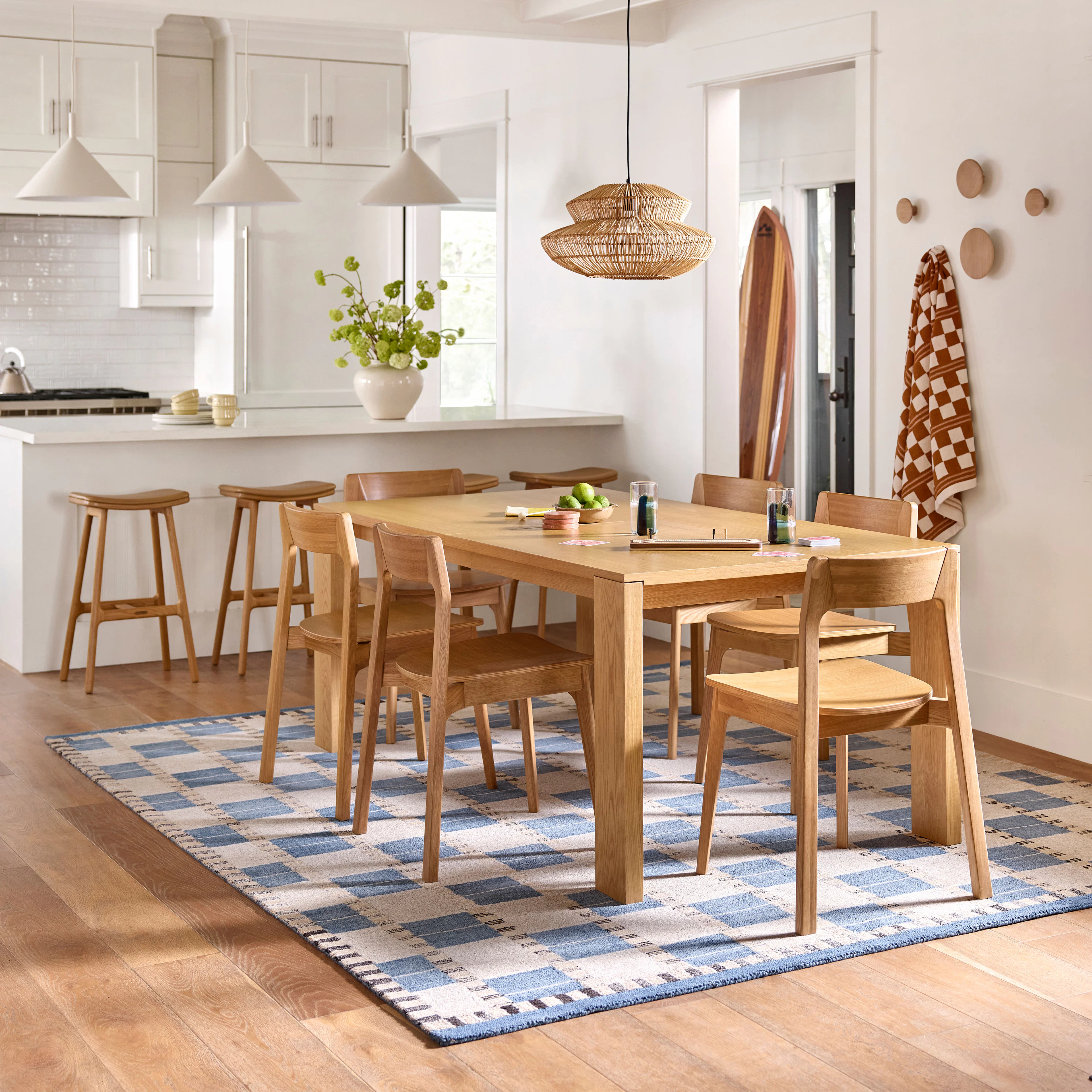 Esse Leather Counter Stool - Light Oak and Roam Tan