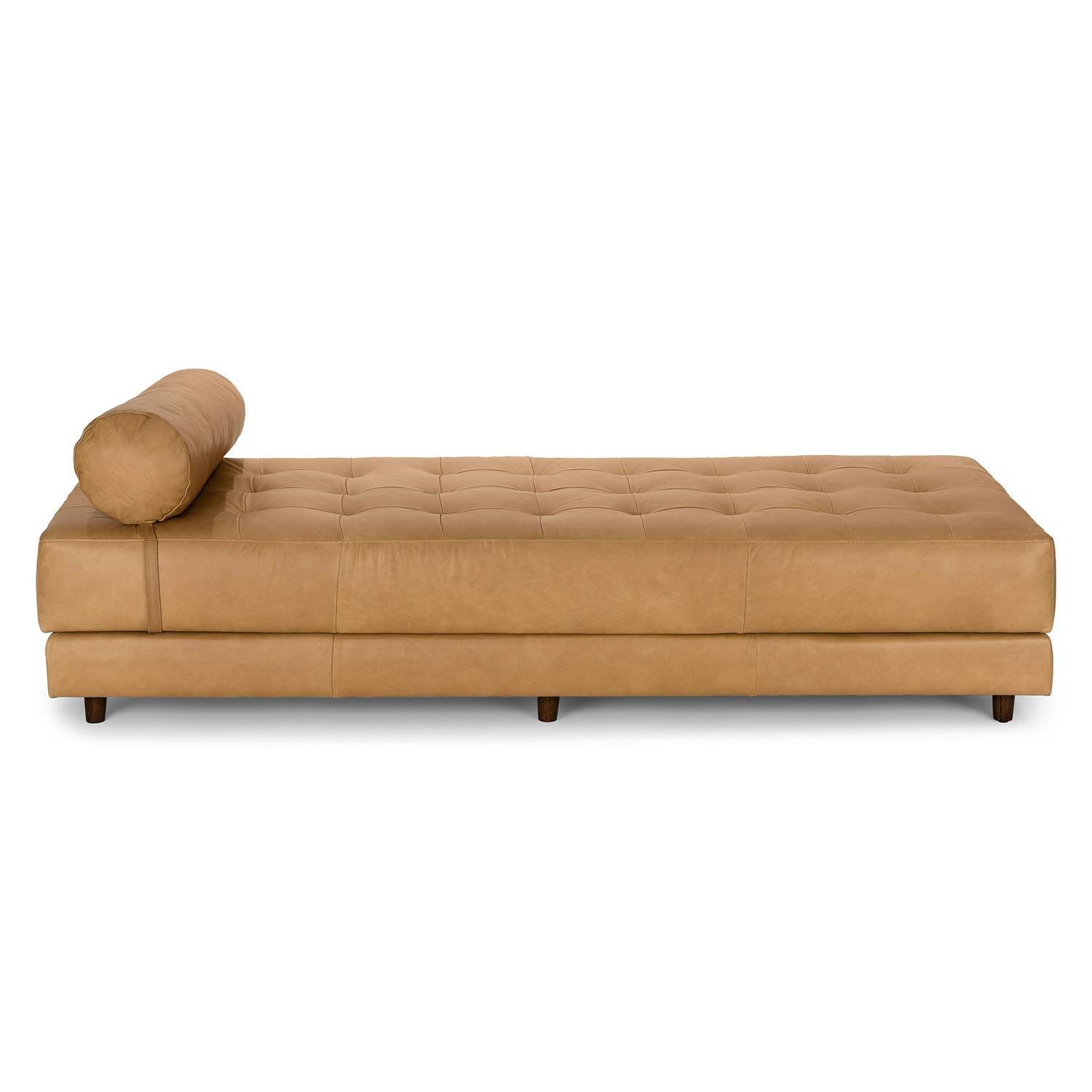 Sven Charme Tan Leather Chaise - Thumbnail 5