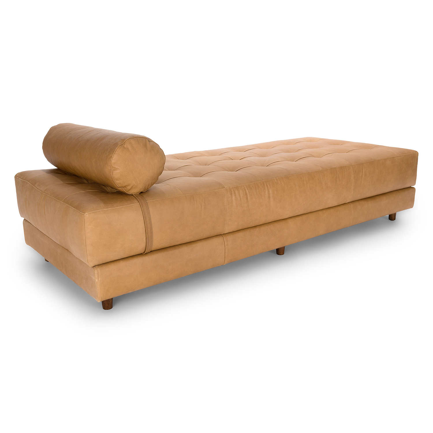 Sven Charme Tan Leather Chaise - Thumbnail 4