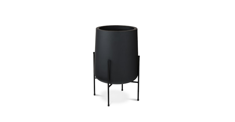 Tuva Black Tall Wide Planter Set - Primary View 1 of 11 (Open Fullscreen View).