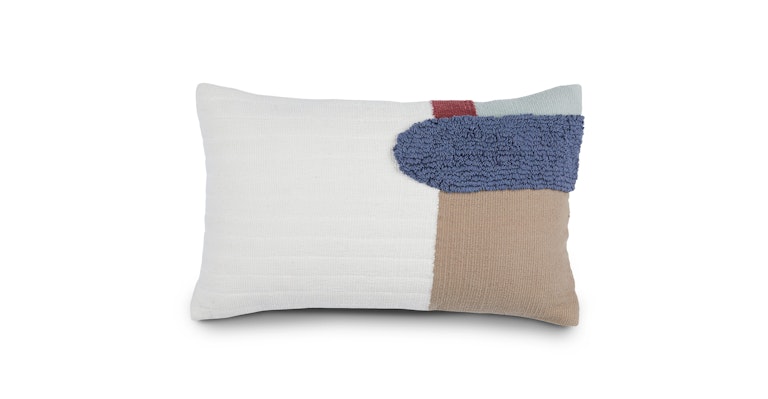 Blue & White Small Pillow, 12 x 20, Rectangle, Woven Cotton, Removable Cover, Scandinavian Design | Article Cerlo Modern Furniture