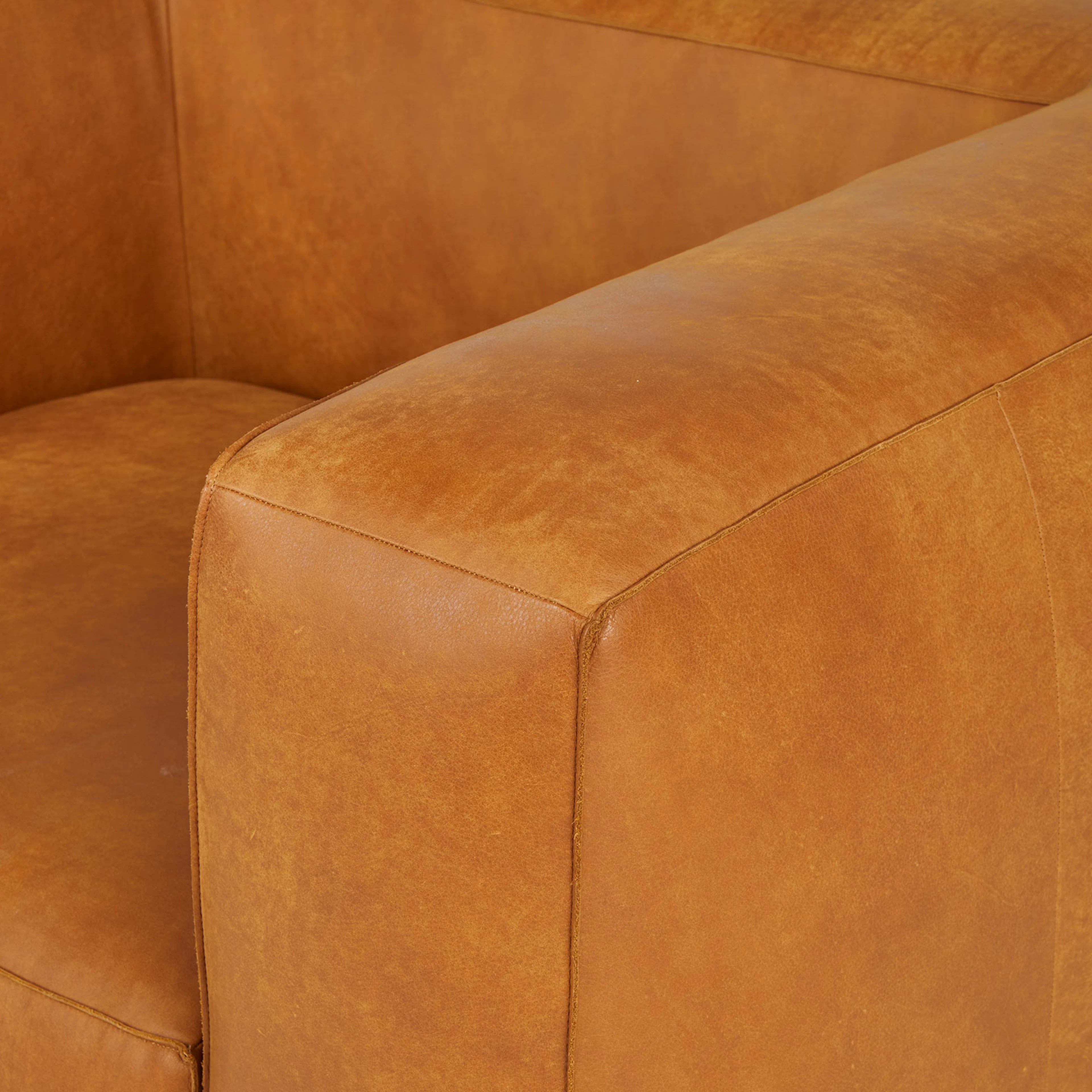 Cigar 44" Rawhide Tan Leather Swivel Lounge Chair