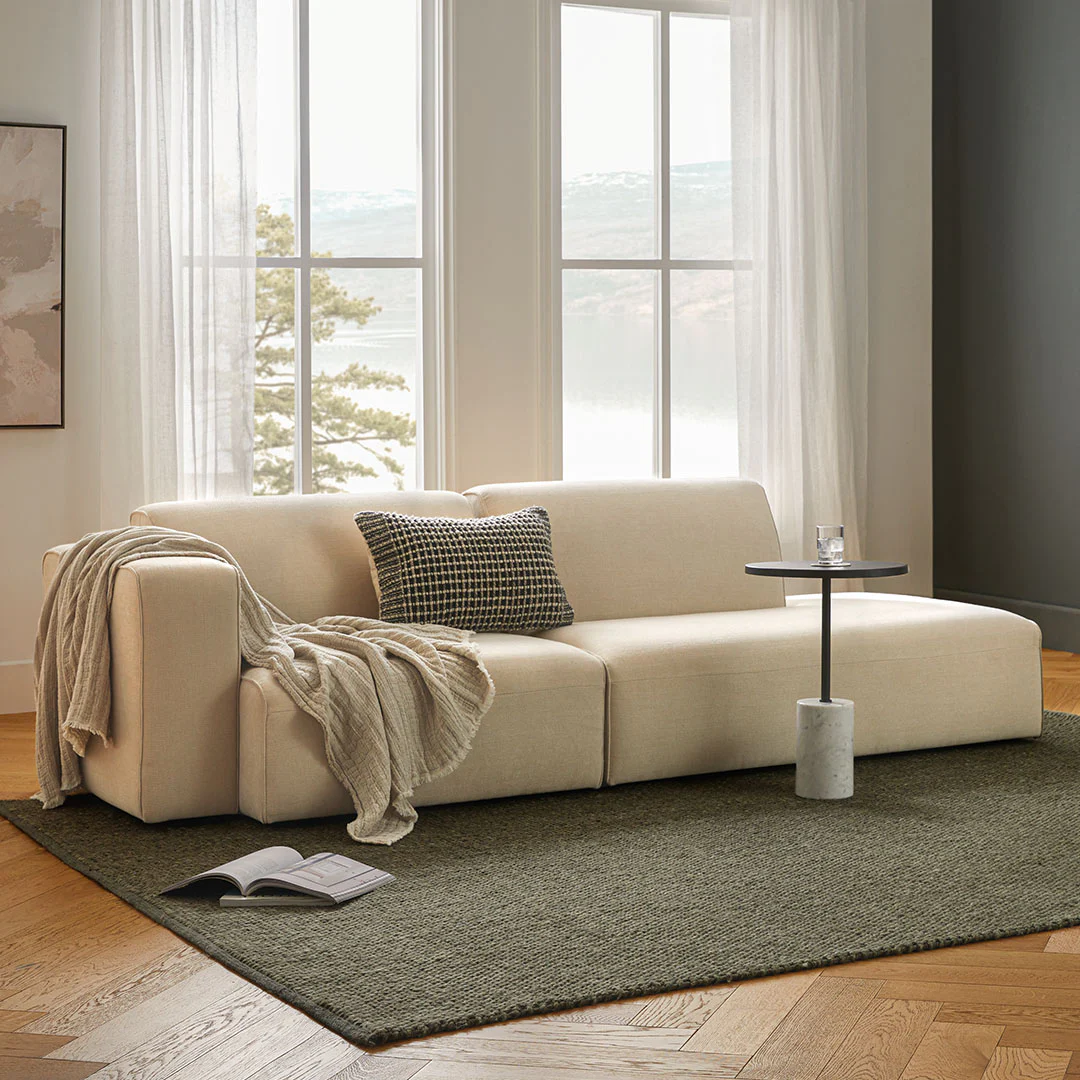 Sanna 100" Left Arm Modular Sofa - Magnet Ivory
