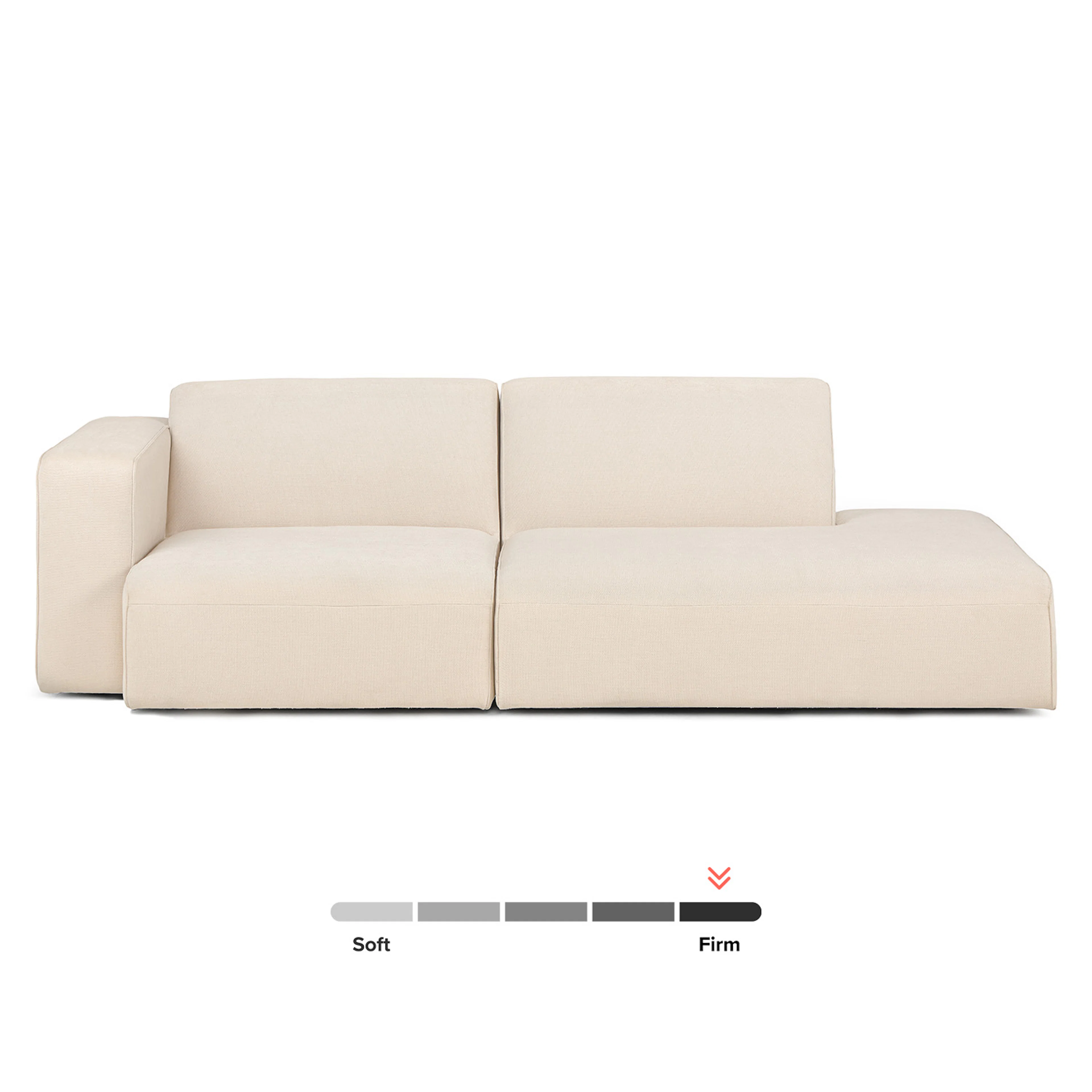 Sanna 100" Left Arm Modular Sofa - Magnet Ivory