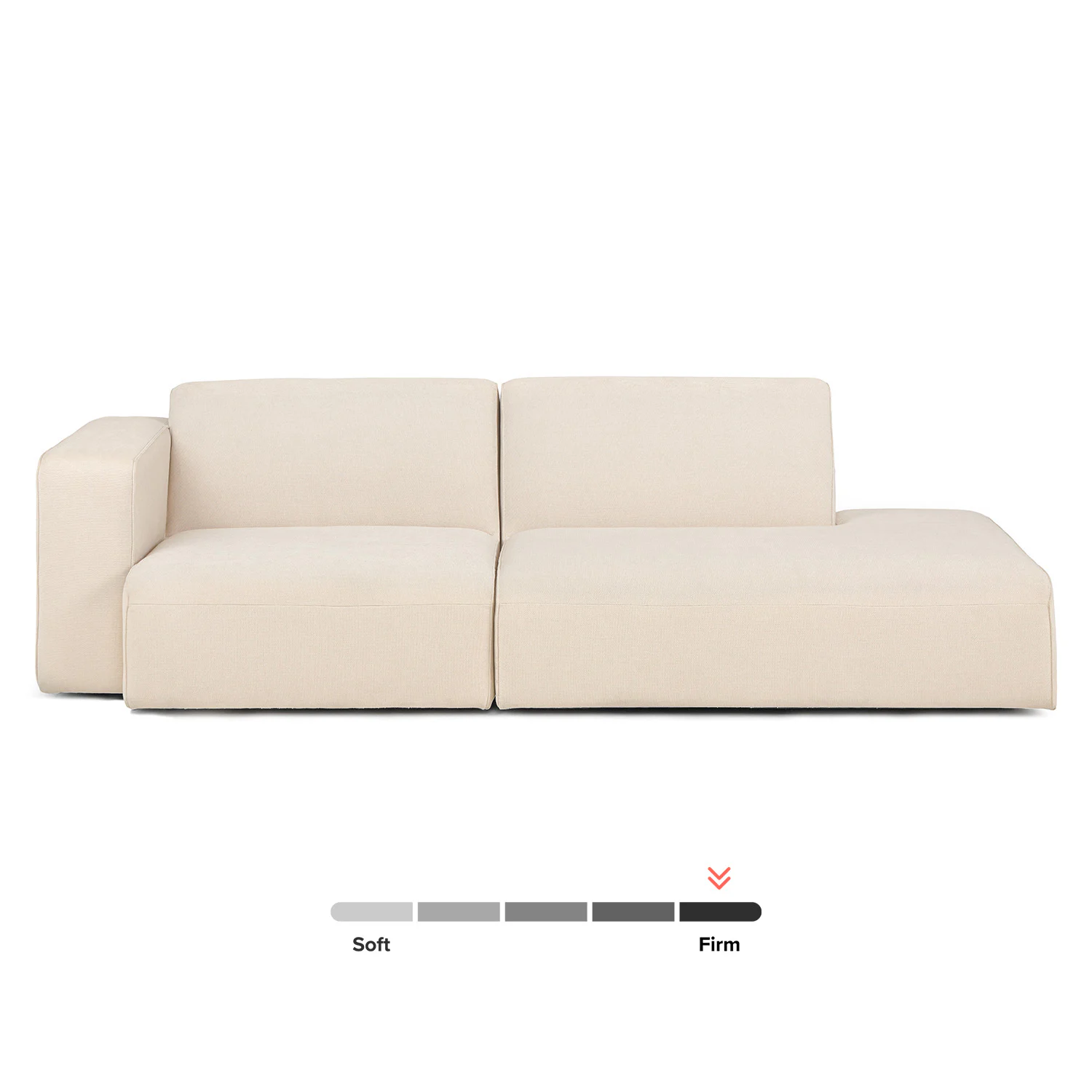 Sanna 100" Left Arm Modular Sofa - Magnet Ivory