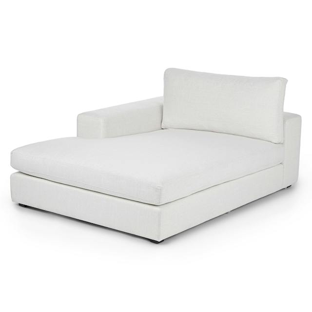 Beta Quartz White Fabric Modular Sofa Module, Left Chaise | Article
