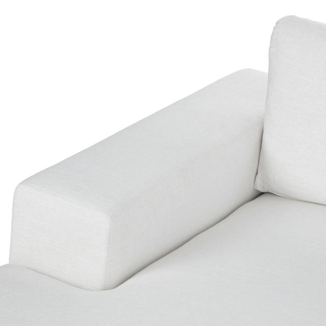 Beta Quartz White Fabric Modular Sofa Module, Left Chaise | Article