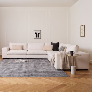 Beta 133.5" Modular Corner Sectional - Quartz White