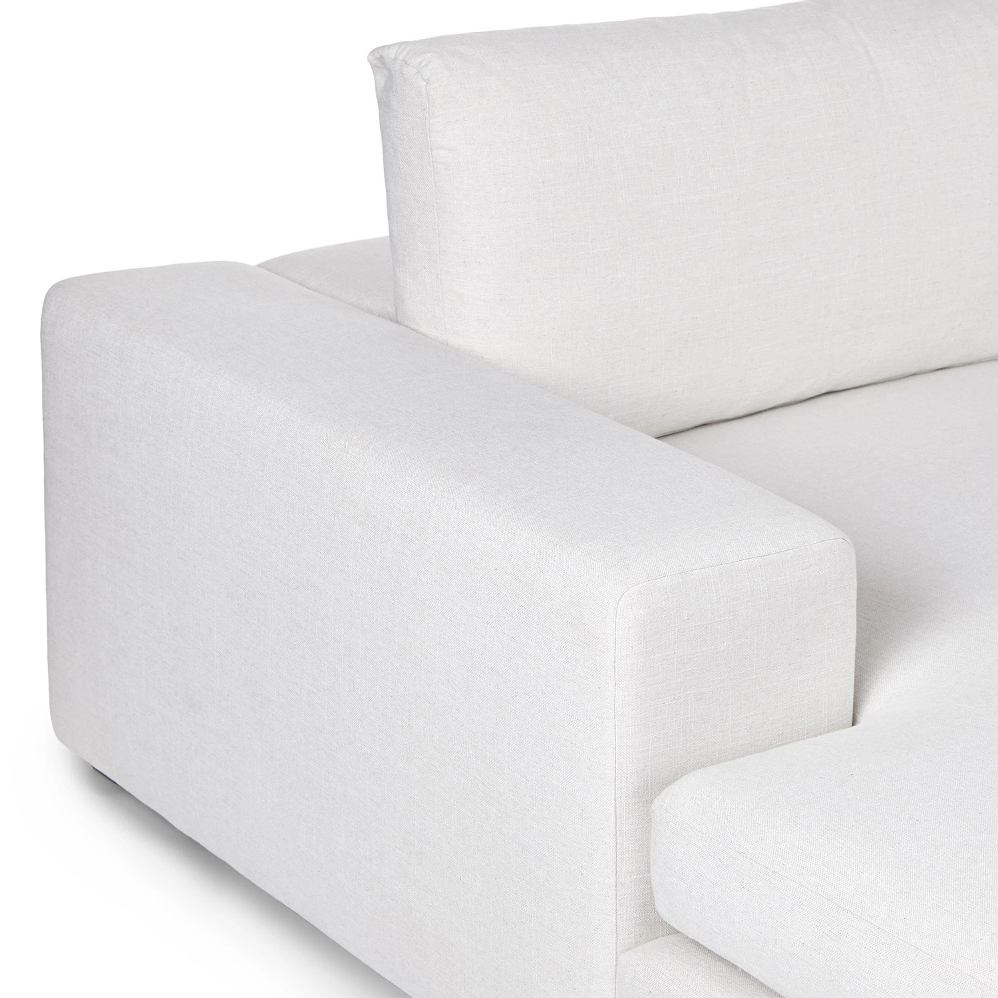 Beta 137.5" Left Modular Chaise Sectional - Quartz White