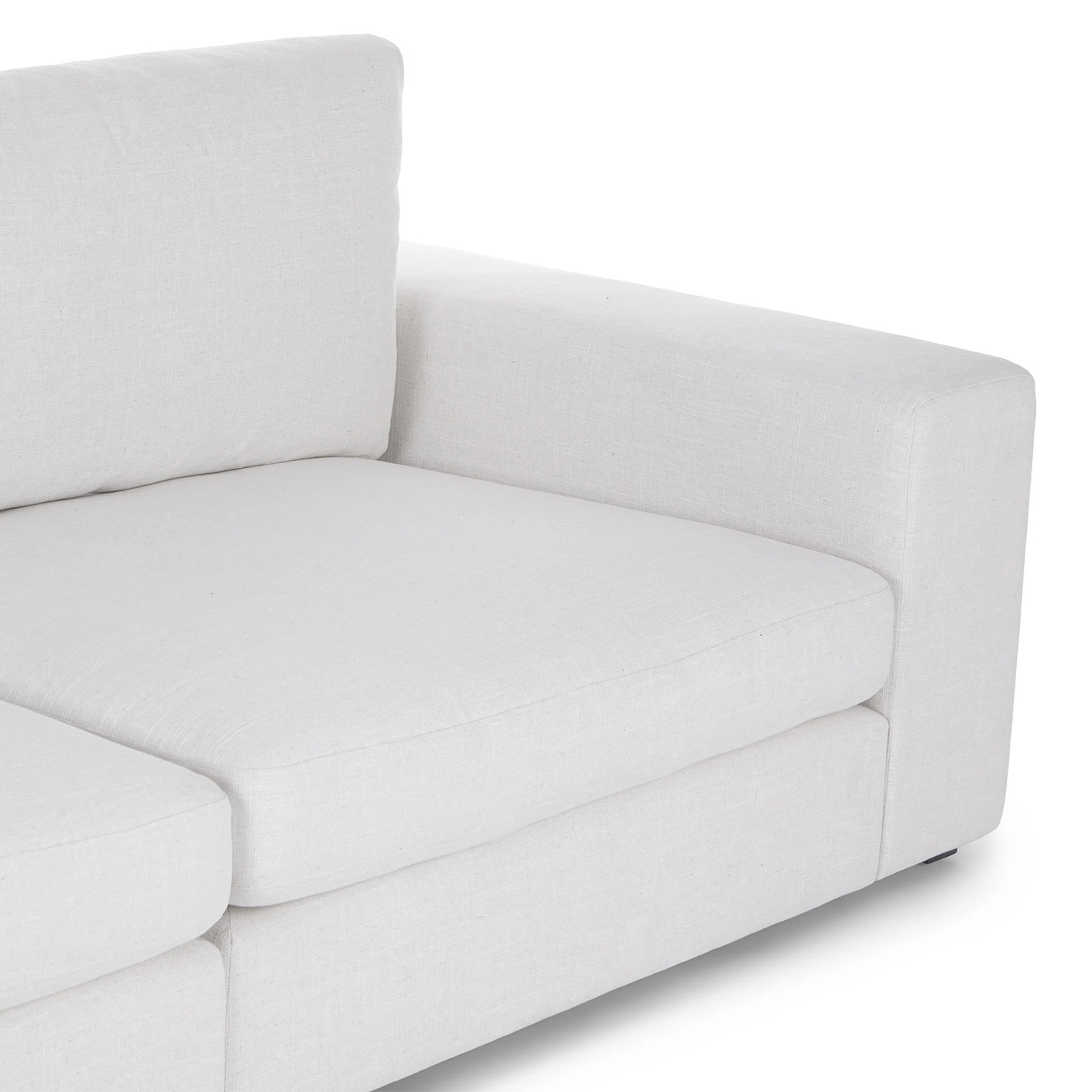 Beta 137.5" Left Modular Chaise Sectional - Quartz White
