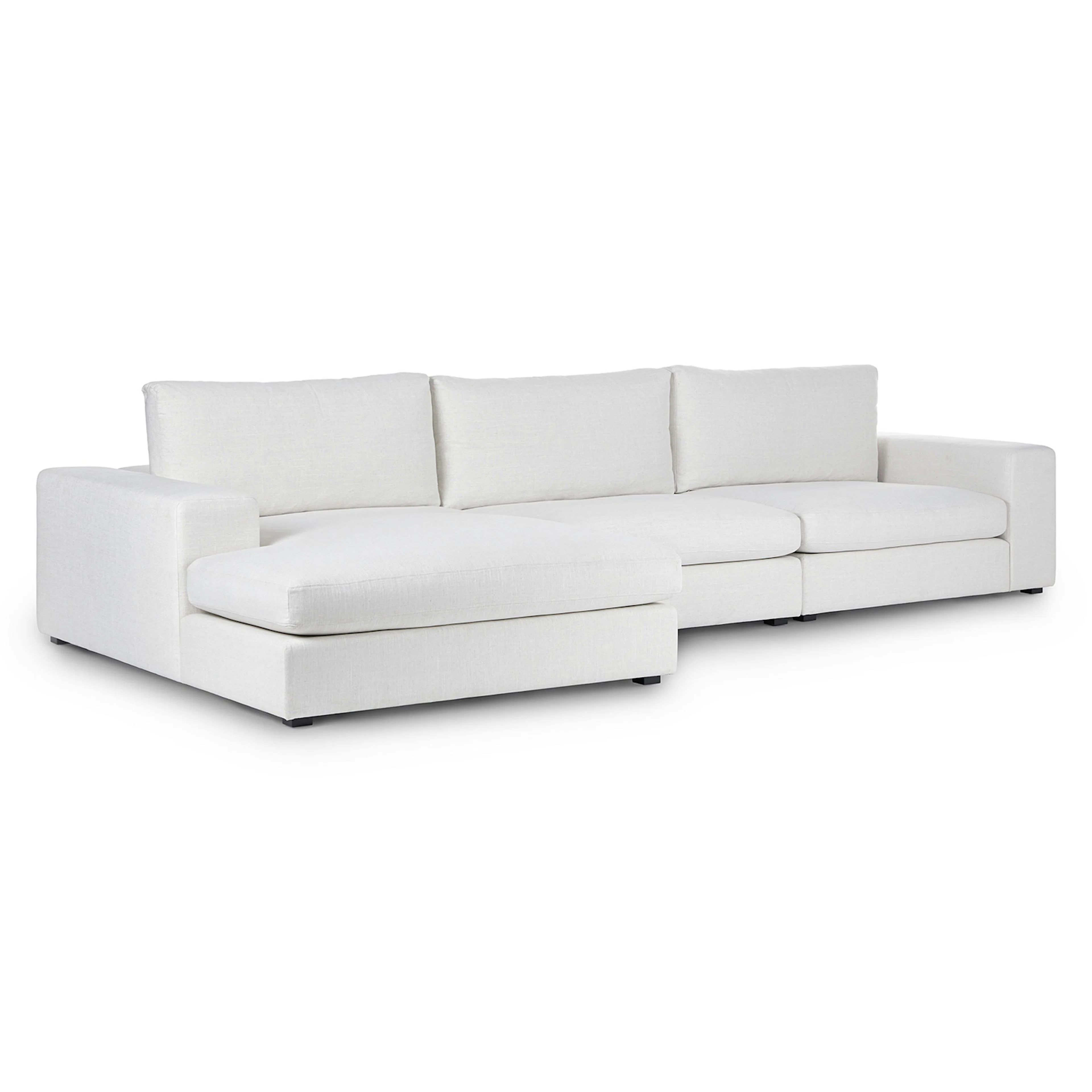 Beta 137.5" Left Modular Chaise Sectional - Quartz White