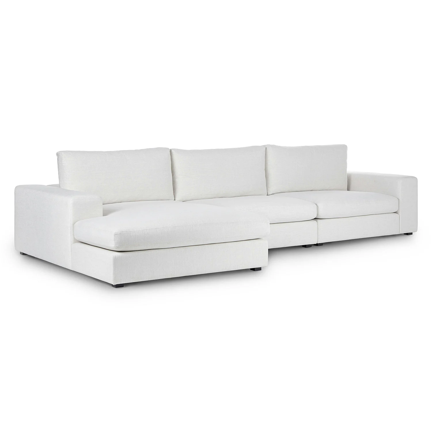 Beta 137.5" Left Modular Chaise Sectional - Quartz White