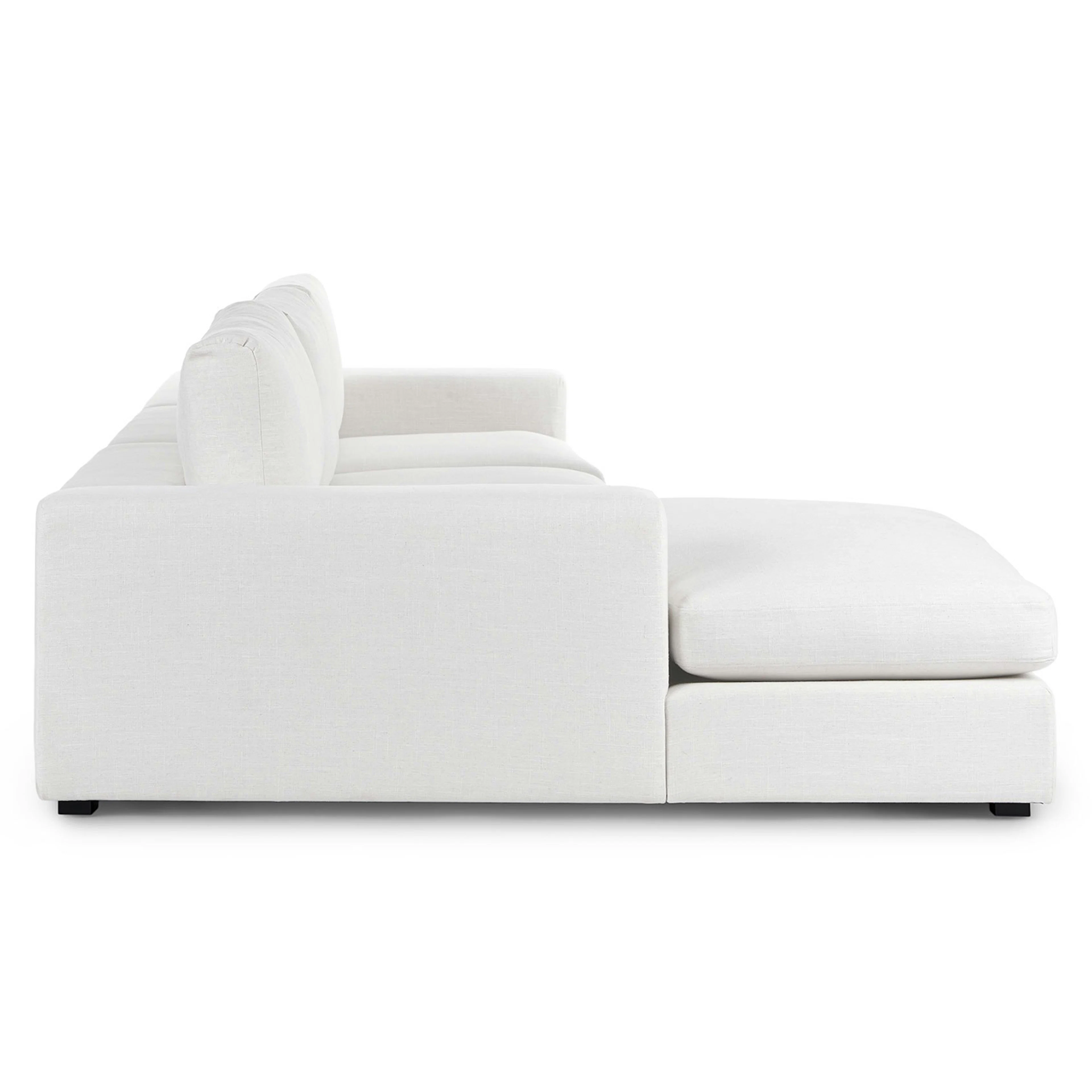 Beta 137.5" Left Modular Chaise Sectional - Quartz White