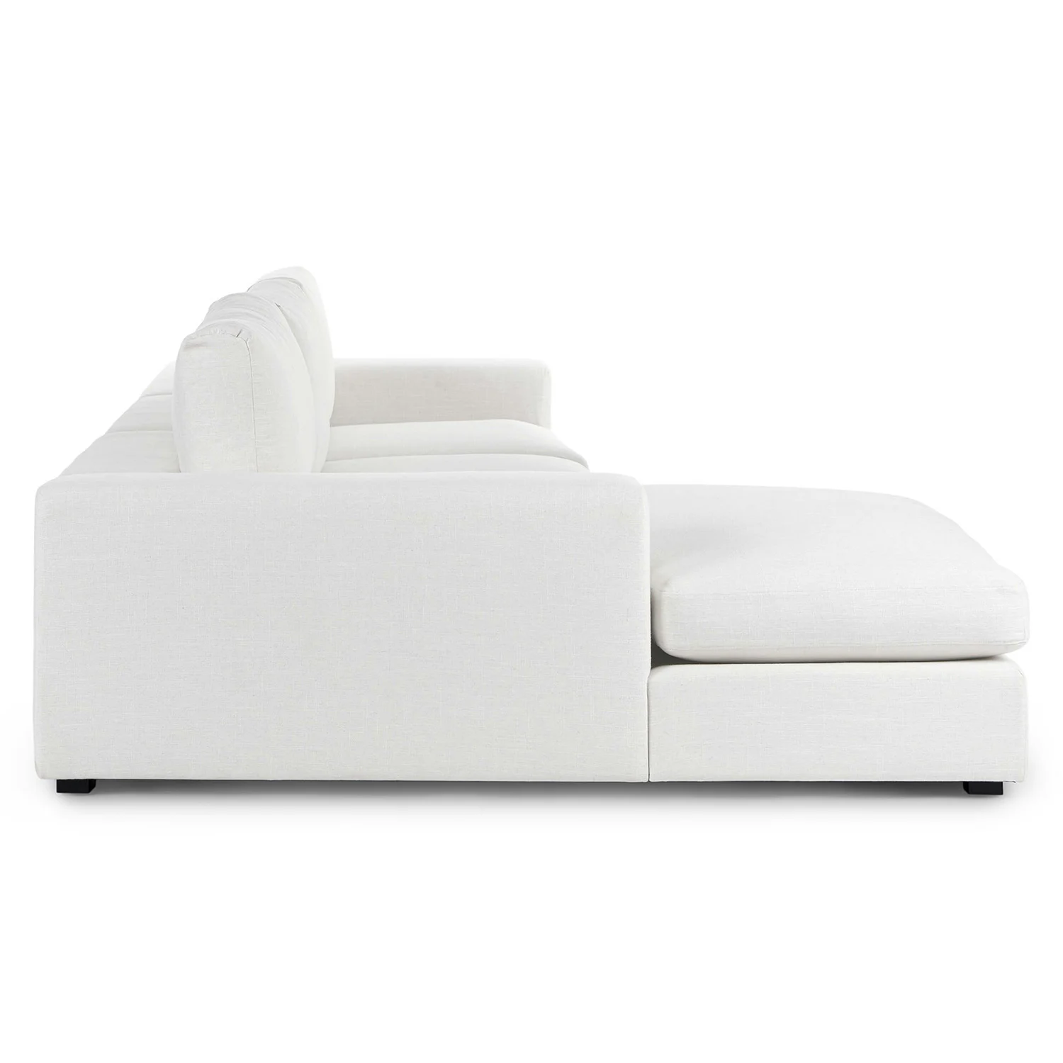 Beta 137.5" Left Modular Chaise Sectional - Quartz White