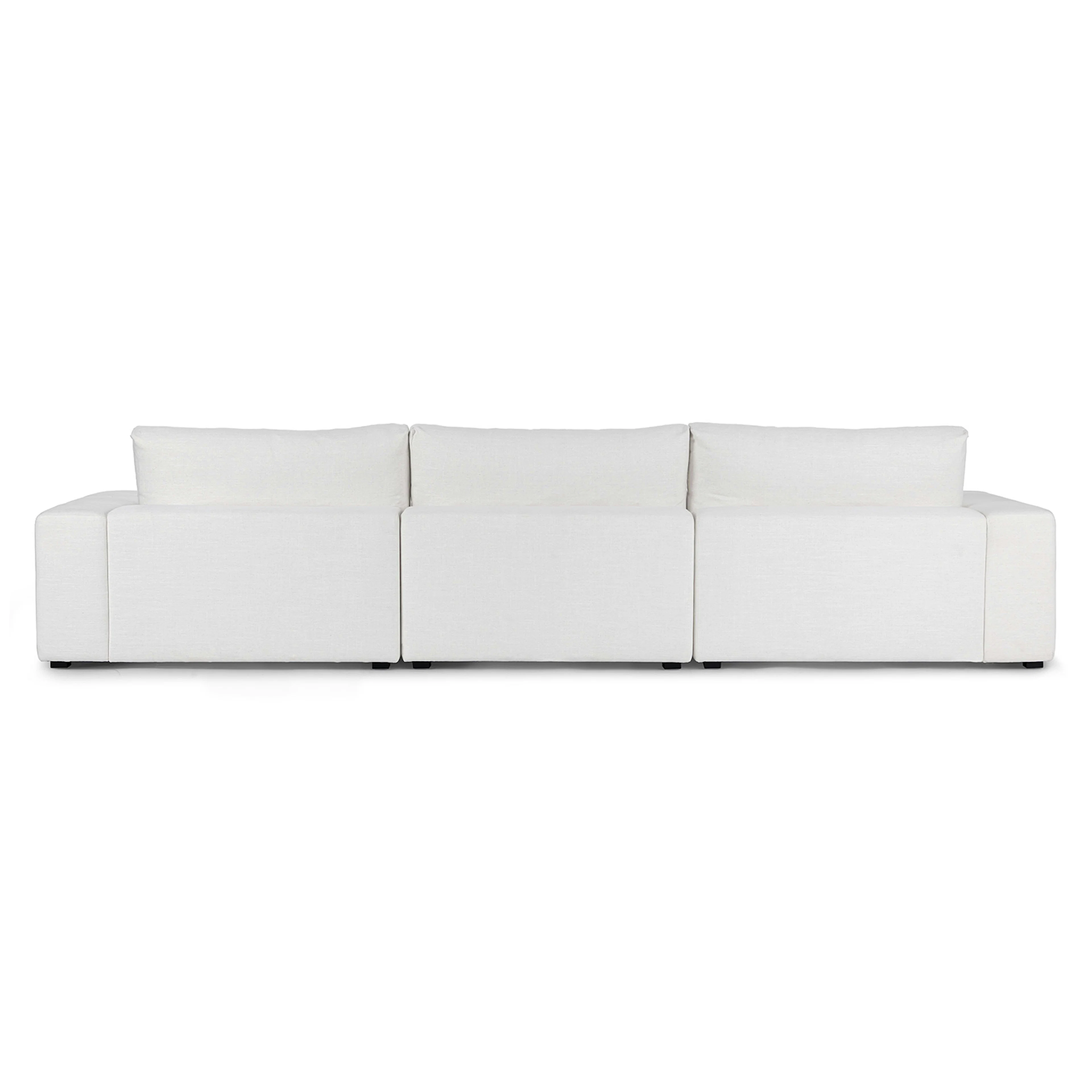 Beta 137.5" Left Modular Chaise Sectional - Quartz White