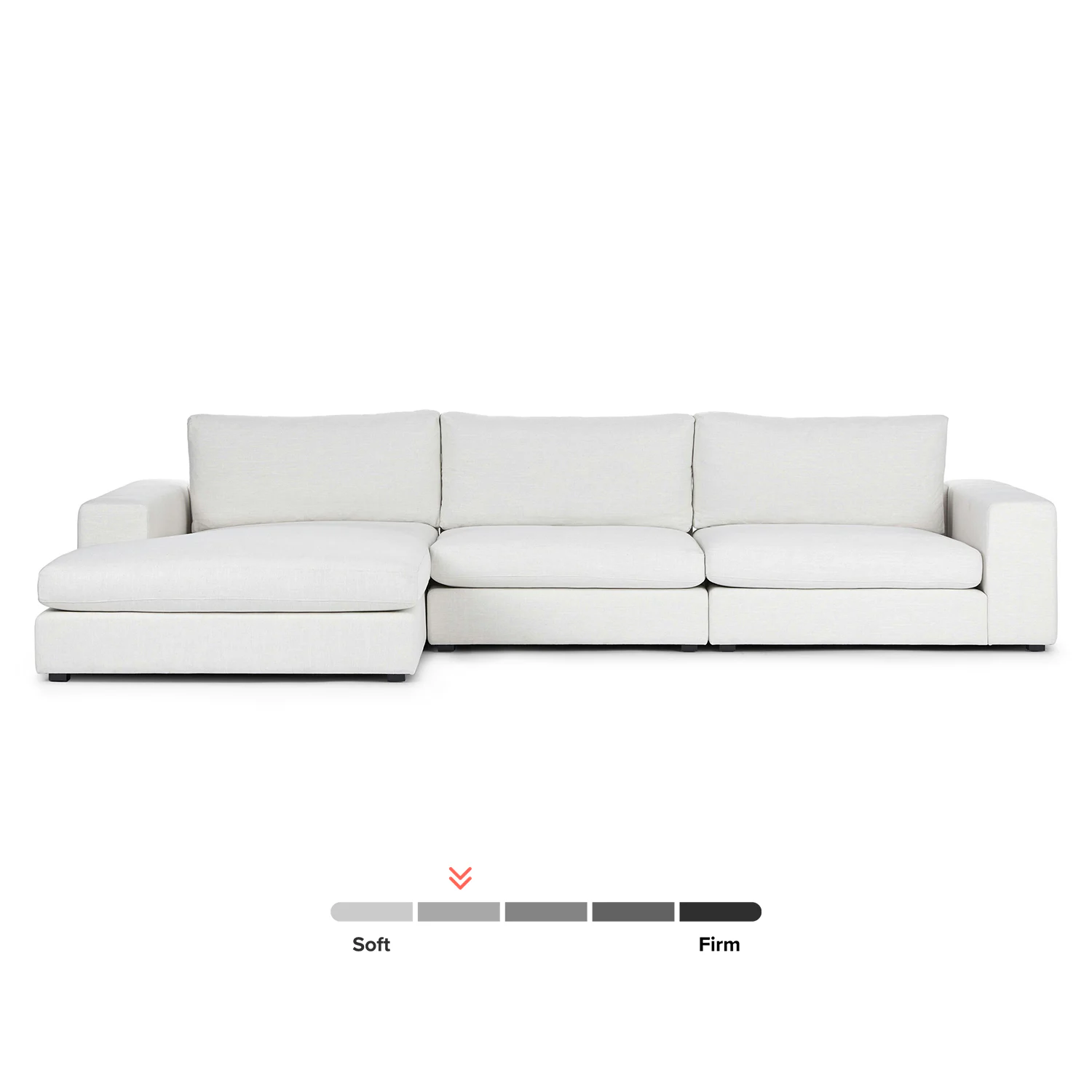 Beta 137.5" Left Modular Chaise Sectional - Quartz White