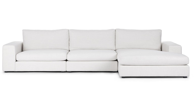 Beta Quartz White Right Chaise Sectional - Primary View 1 of 13 (Open Fullscreen View).