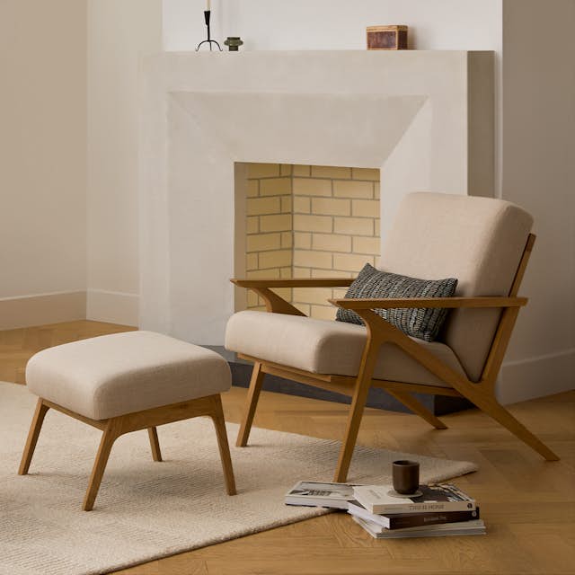 Otio 26" Oak & Welsh Taupe Lounge Set