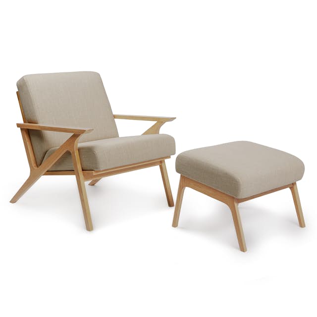 Otio 26" Oak & Welsh Taupe Lounge Set
