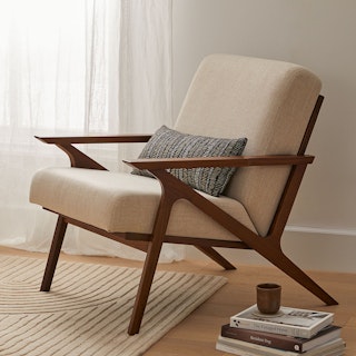 Otio Welsh Taupe Walnut Lounge Chair