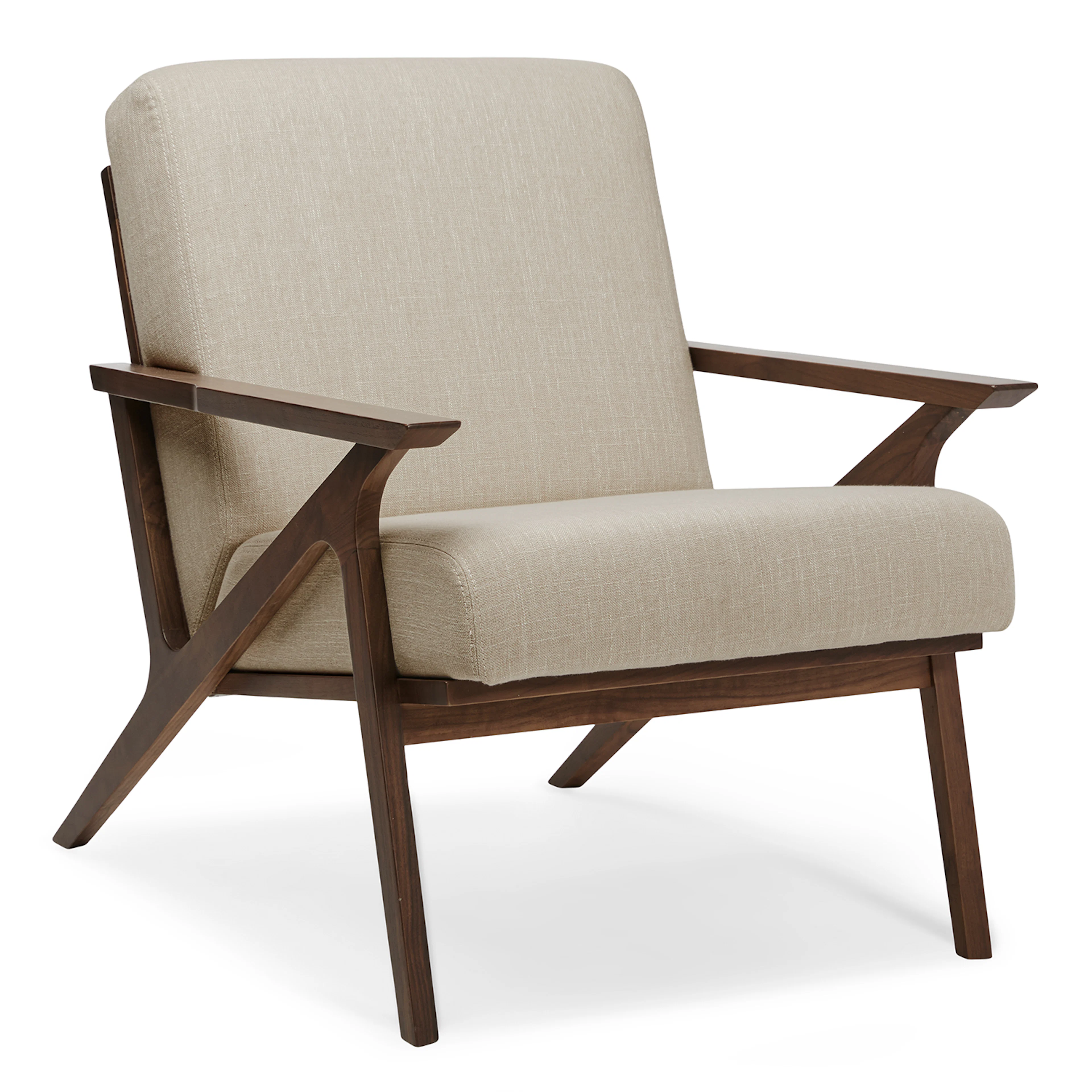 Otio 26" Walnut & Welsh Taupe Lounge Chair