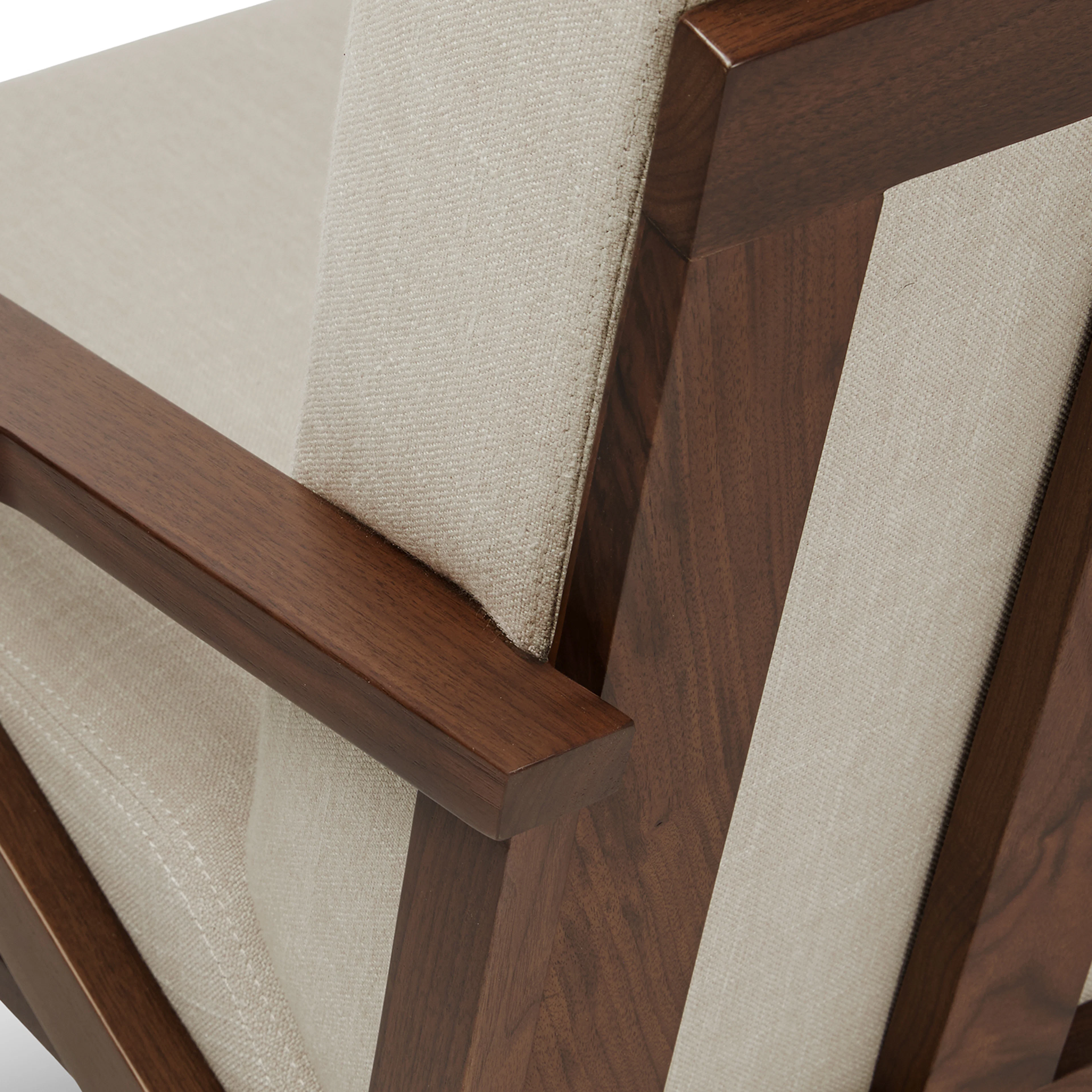 Otio 26" Walnut & Welsh Taupe Lounge Chair