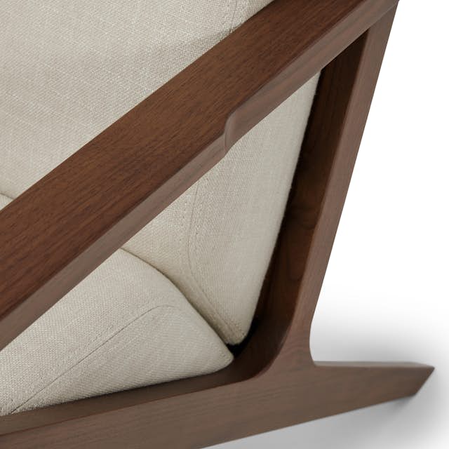 Walnut & Light Welsh Gray Fabric Lounge Chair Otio Article