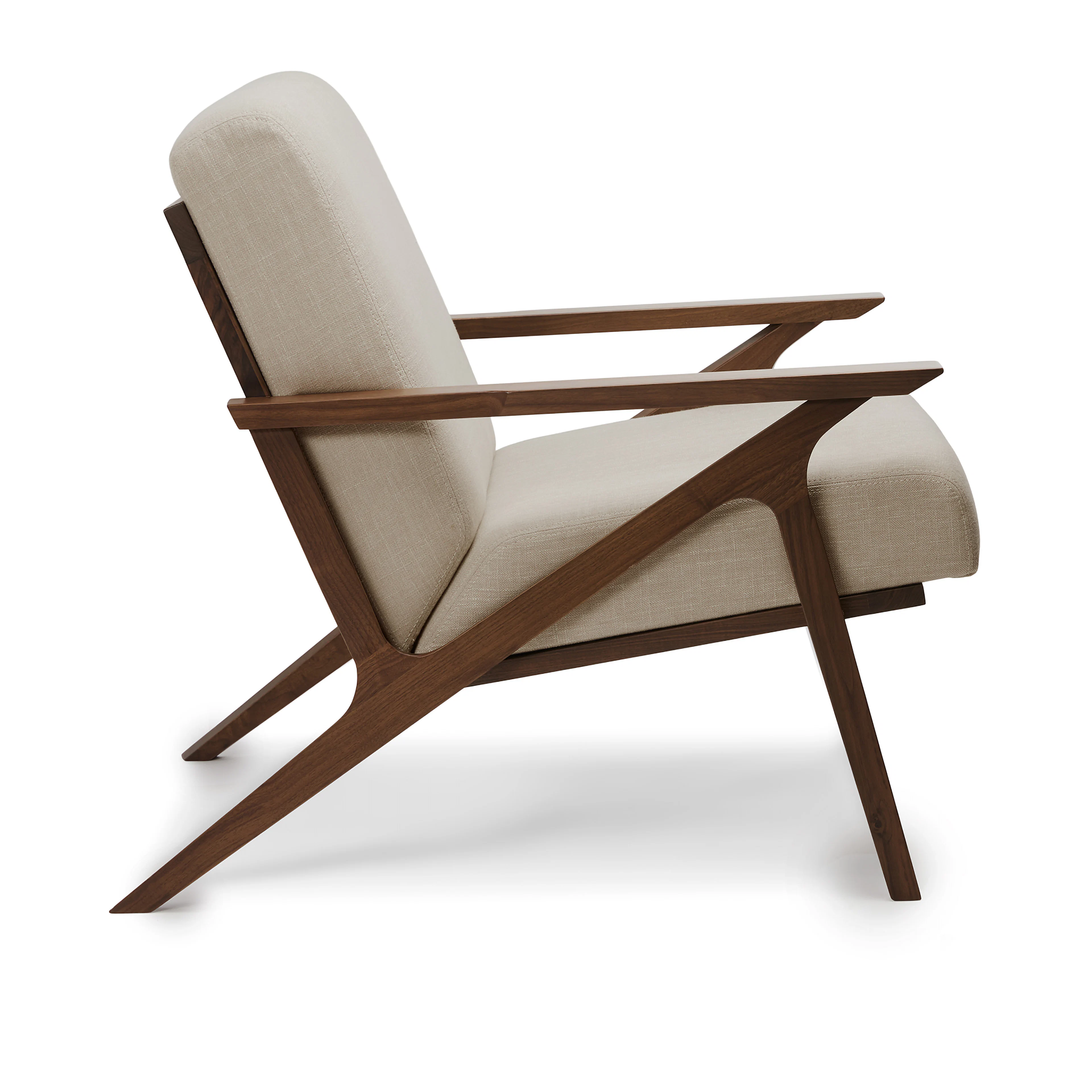 Otio 26" Walnut & Welsh Taupe Lounge Chair
