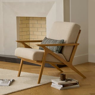 Otio 26" Lounge Chair - Oak and Welsh Taupe