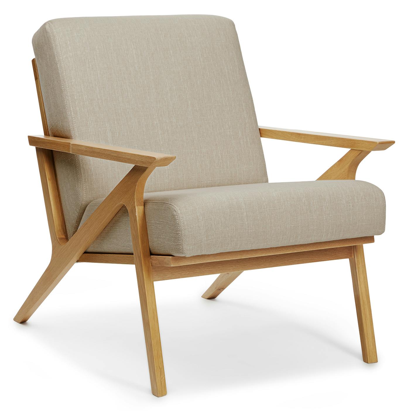 Oak & Light Welsh Gray Fabric Lounge Chair | Otis | Article