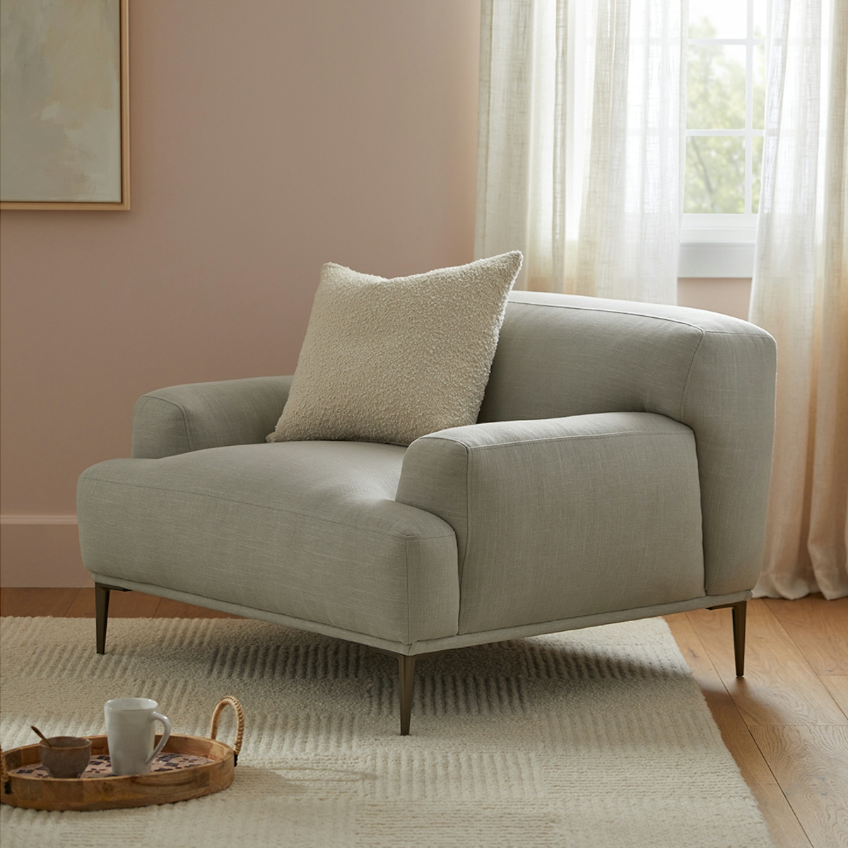 Abisko Welsh Gray Fabric Lounge Chair Article