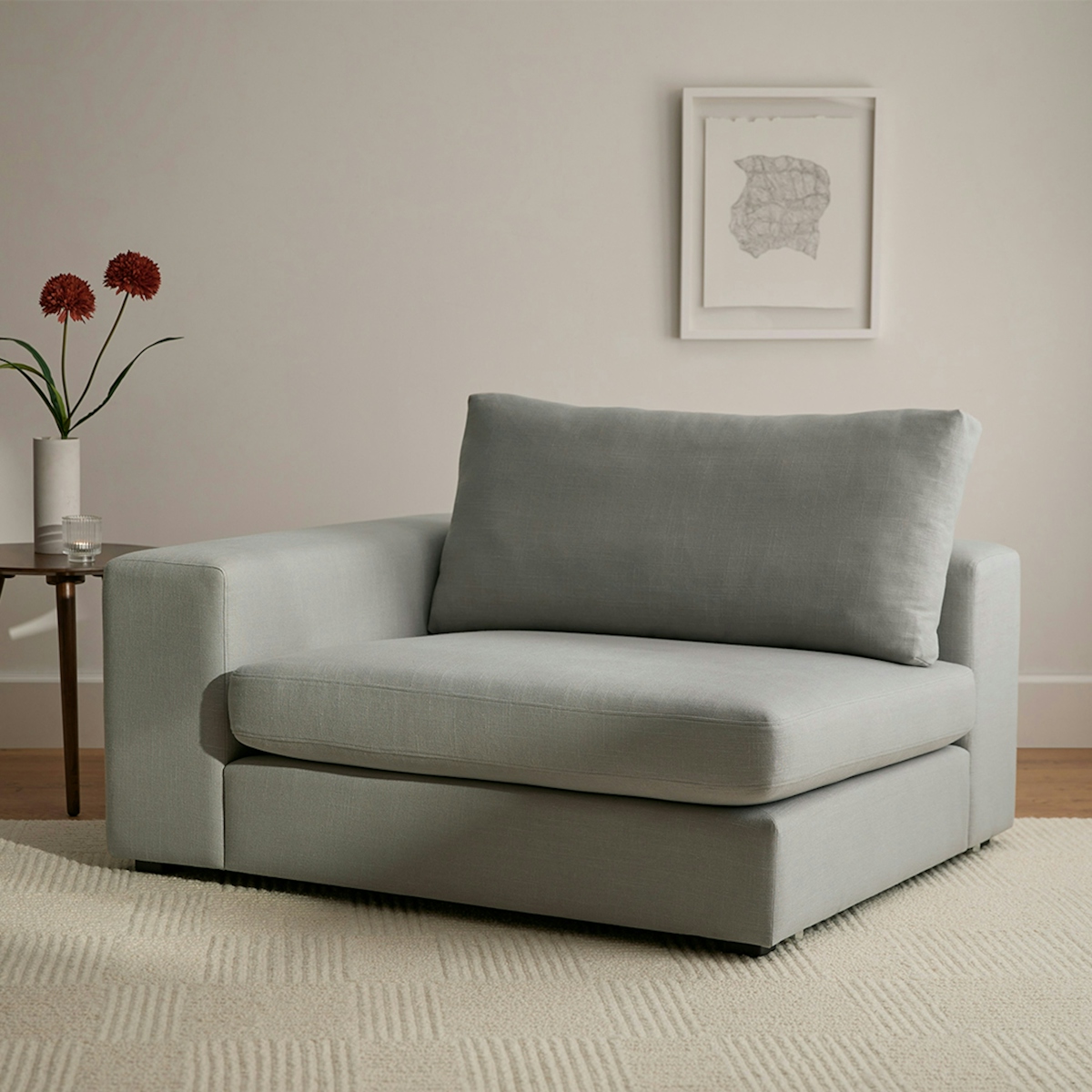Beta Welsh Gray Fabric Modular Sofa Module, Left Arm | Article
