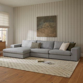 Beta Welsh Gray Left Chaise Sectional