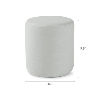 Detailed dimensions of Cilo 16" Ottoman - Welsh Gray.