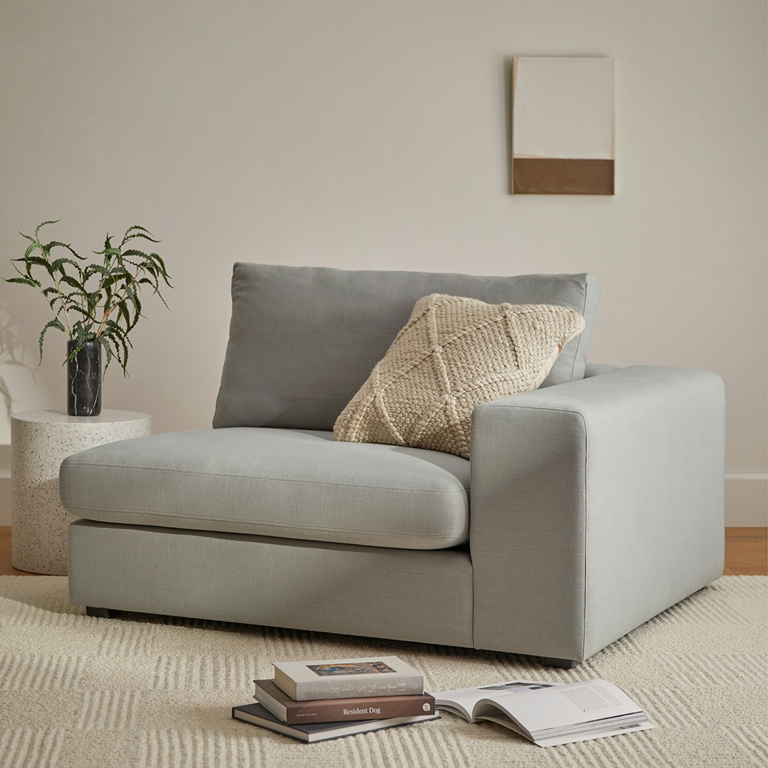 Beta Welsh Gray Fabric Modular Sofa Module, Right Arm | Article