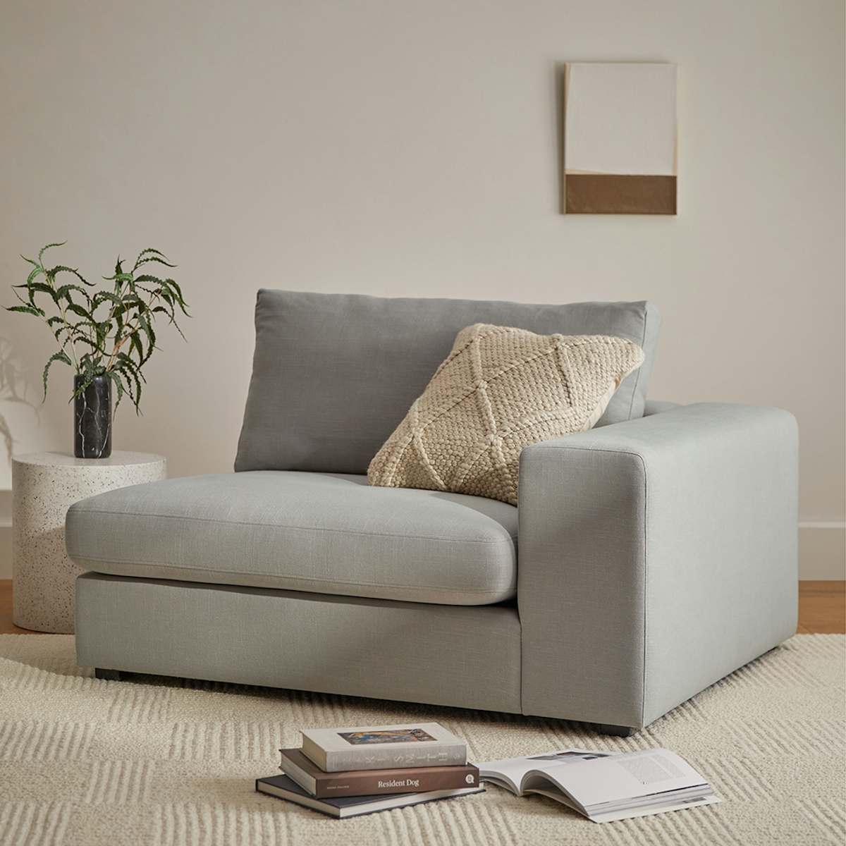 Beta Welsh Gray Fabric Modular Sofa Module, Right Arm | Article