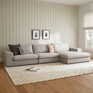 Beta Welsh Gray Right Chaise Sectional